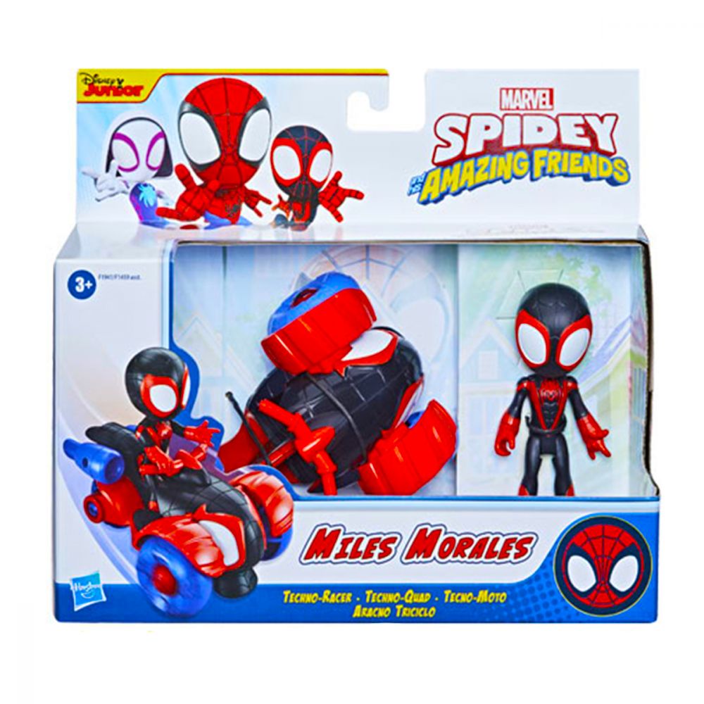 Figurina cu vehicul, Spidey and his Amazing Friends, Miles Morales