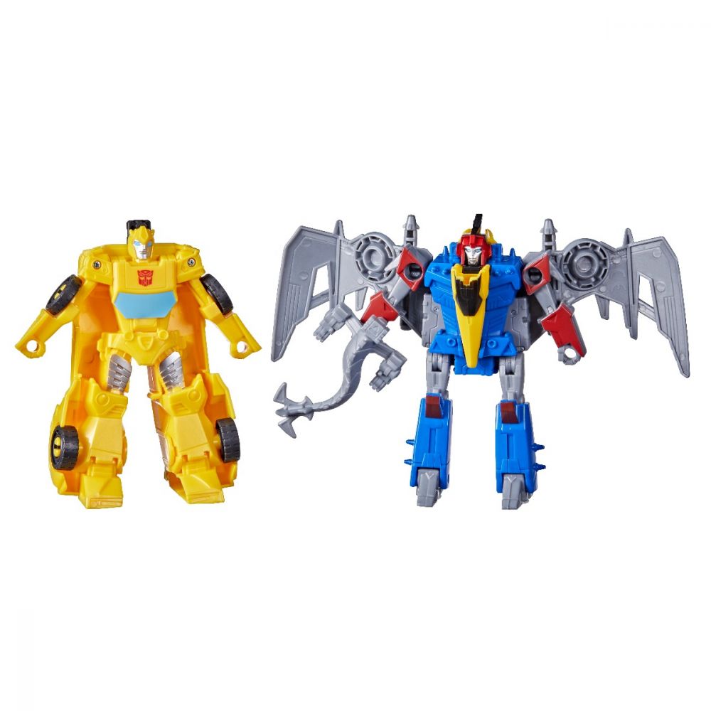 Figurina Transformers, Cyberverse Roll And Combine, Bumblebee, Dinobot Swoop