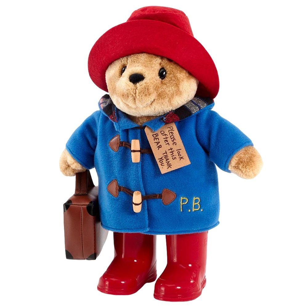 Jucarie de plus, Rainbow Designs, Ursuletul Paddington cu valiza si cizme, 30 cm