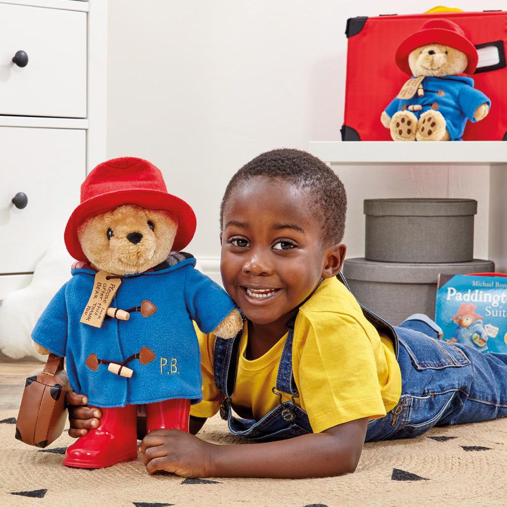 Jucarie de plus, Rainbow Designs, Ursuletul Paddington cu valiza si cizme, 30 cm