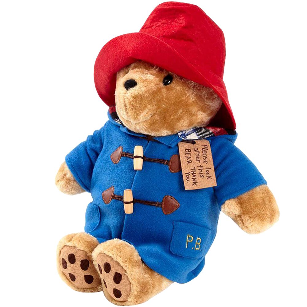 Jucarie de plus, Rainbow Designs, Ursuletul Paddington cu haina albastra, asezat, 30 cm