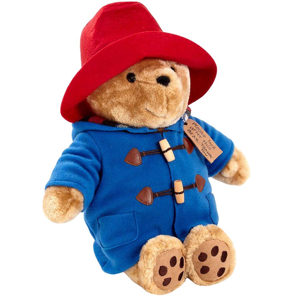 Jucarie de plus, Rainbow Designs, Ursuletul Paddington cu haina albastra, asezat, 30 cm