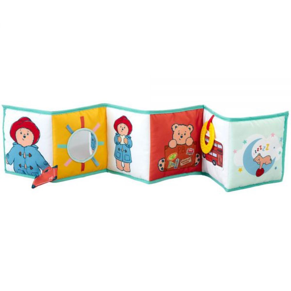 Jucarie Rainbow Design, Carte Paddington cu doua fete pentru dezvoltare senzoriala