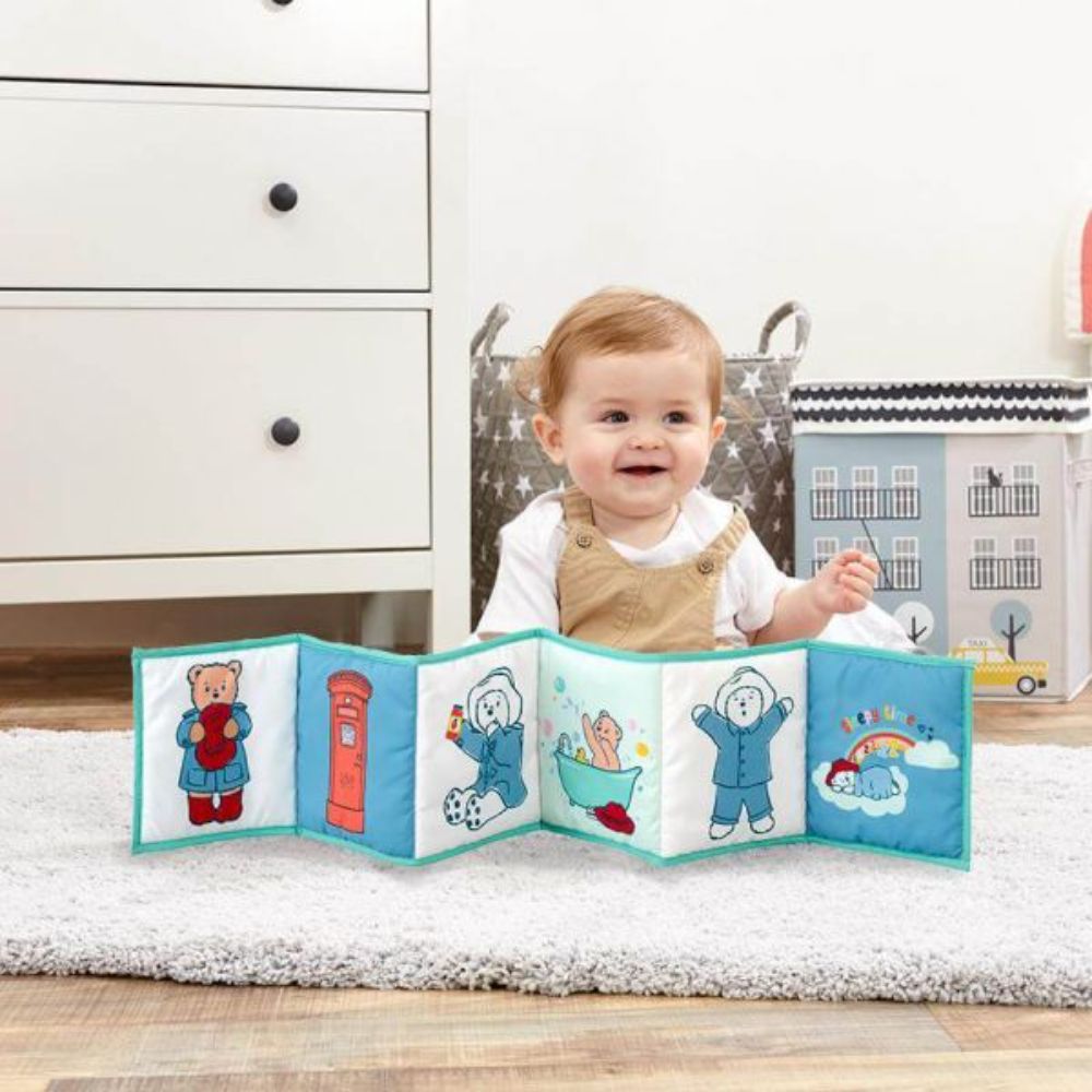 Jucarie Rainbow Design, Carte Paddington cu doua fete pentru dezvoltare senzoriala