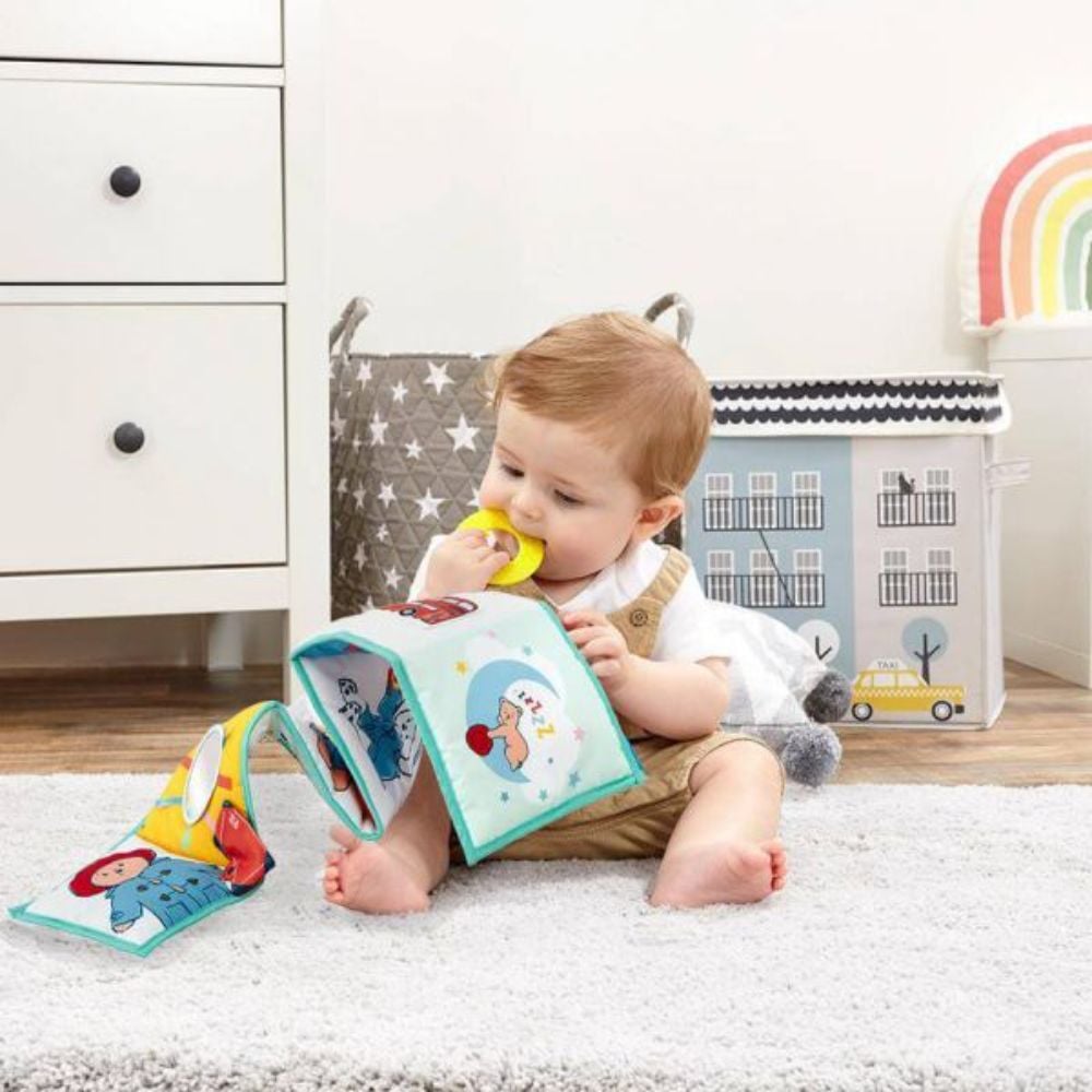 Jucarie Rainbow Design, Carte Paddington cu doua fete pentru dezvoltare senzoriala