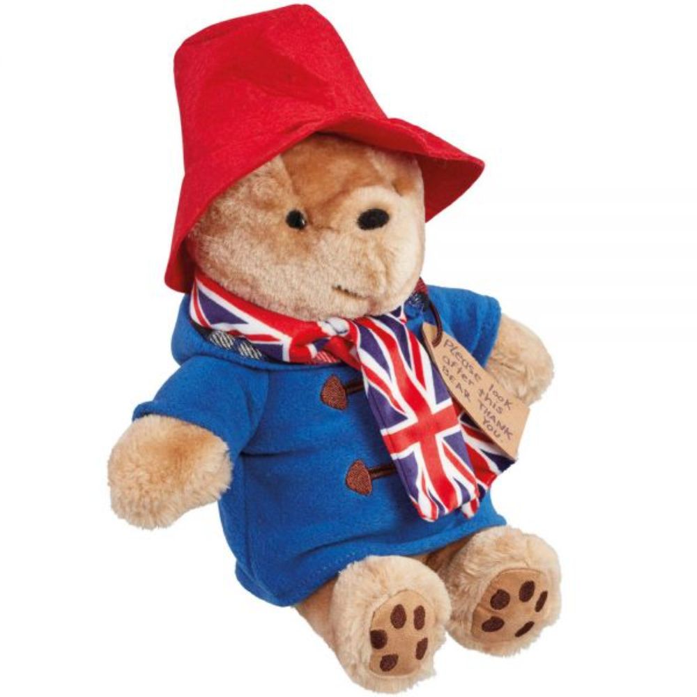 Jucarie de plus, Rainbow Designs, Ursuletul Paddington cu fular Union Jack, 25 cm