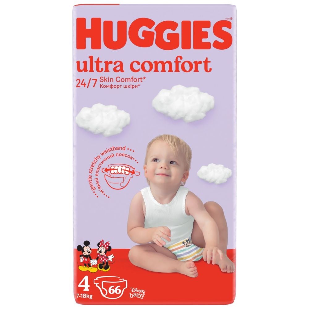 Scutece Huggies, Ultra Comfort Mega, Nr 4, 8-14 kg, 66 buc