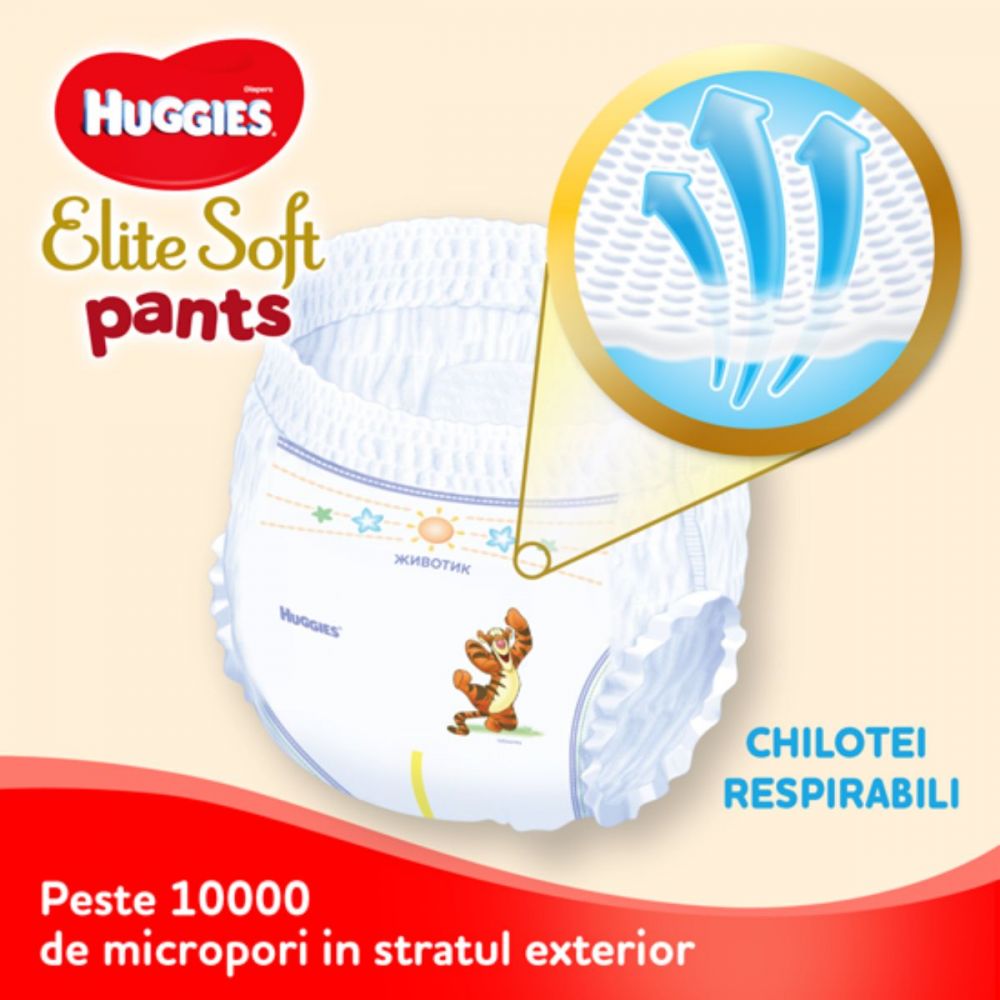 Scutece Chilotel Huggies, Elite Soft Pants Giga, Marimea 3, 6-11 kg, 72 buc