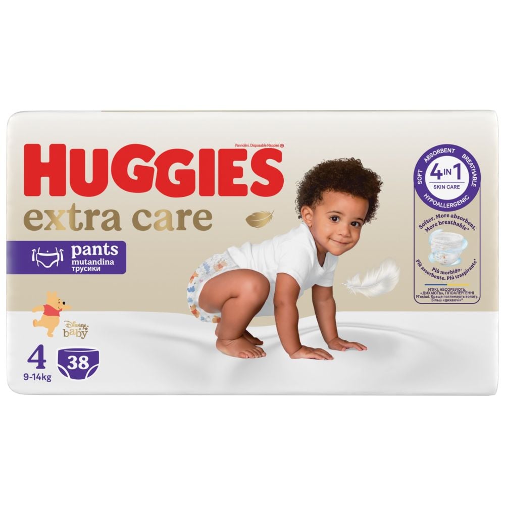 Scutece Chilotel Huggies, Extra Care Pants Mega, Marimea 4, 9-14 kg, 38 buc