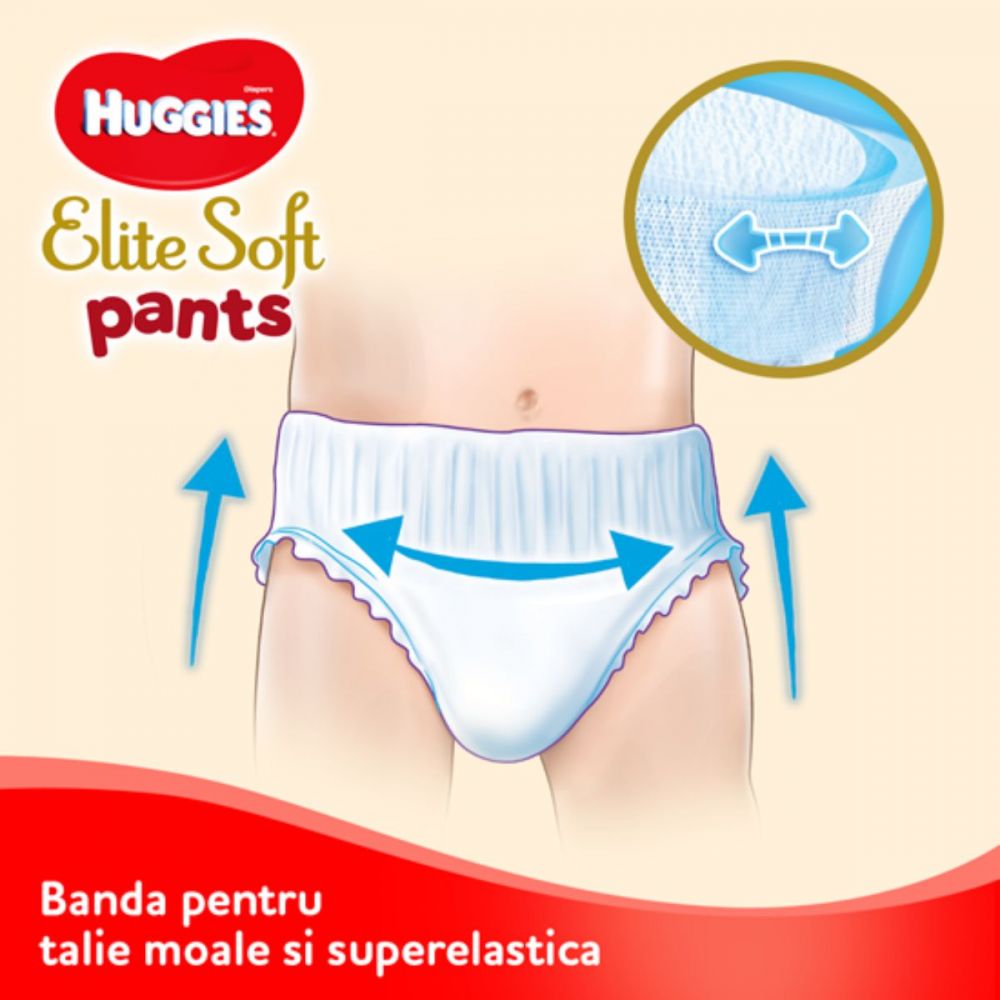 Scutece Chilotel Huggies, Elite Soft Pants Giga, Marimea 4, 9-14 kg, 56 buc