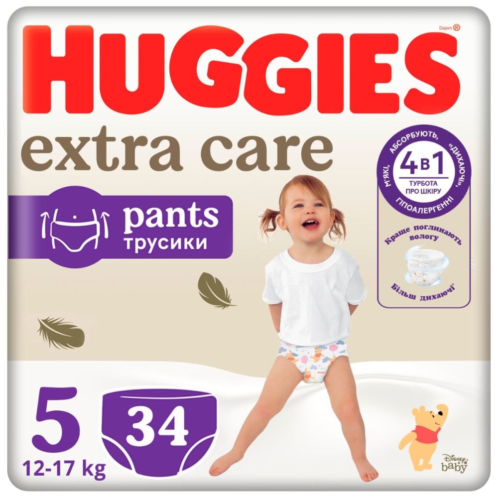 Scutece Chilotel Huggies, Extra Care Pants Mega, Marimea 5, 12-17 kg, 34 buc
