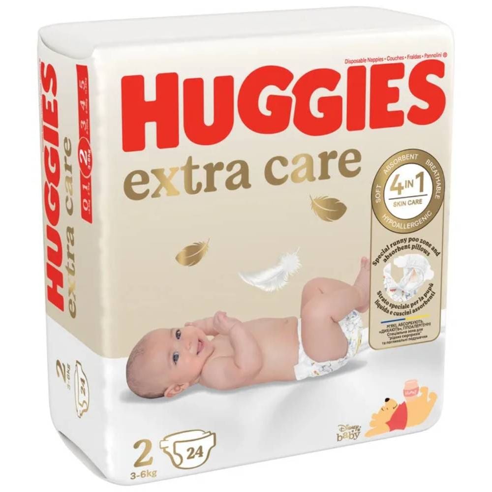 Scutece Huggies, Extra Care Convi, Nr 2, 3-6 kg, 24 buc