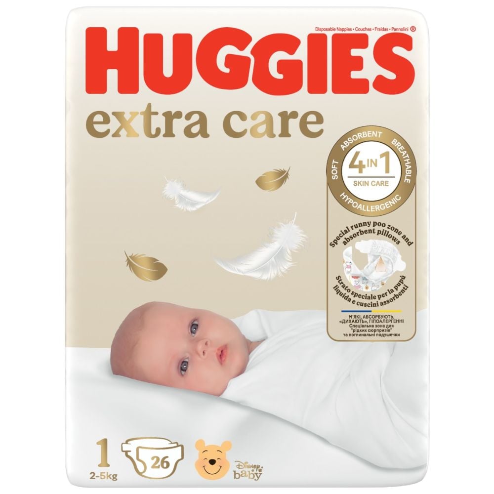 Scutece Huggies Extra Care Convi, Nr 1, 2-5 kg, 26 buc