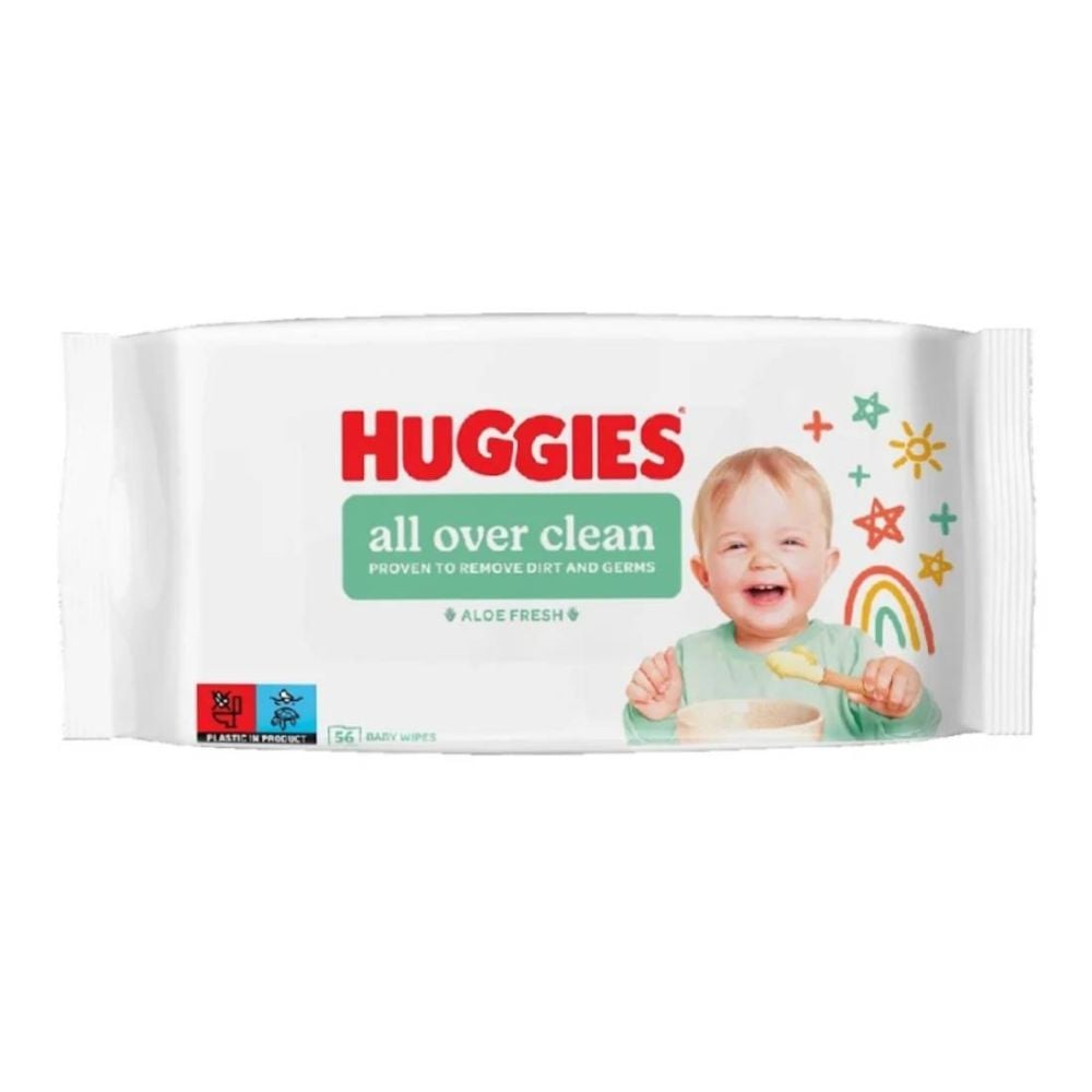 Servetele umede, Huggies, All Over Clean, 56 buc