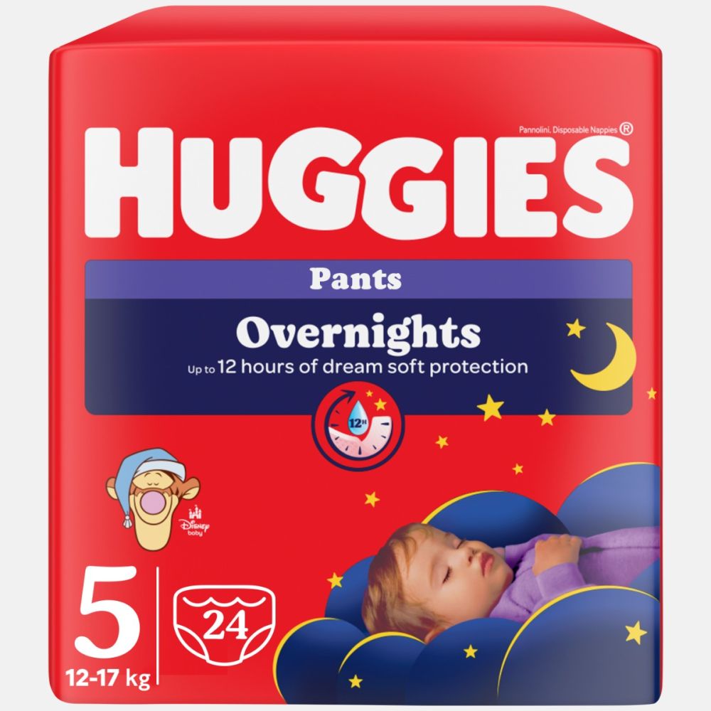 Scutece Huggies, Pants Overnights, Nr 5, 12-17 kg, 24 buc