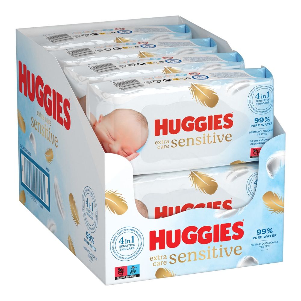 Servetele umede Huggies, Pure Extra Care, 56 x 8, 448 buc