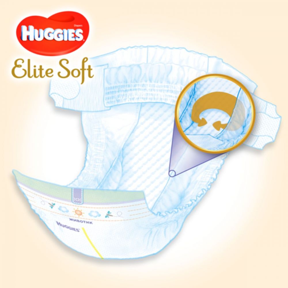 Scutece Huggies, New Elite Soft, Marimea 2, 164 buc, 4-6 kg