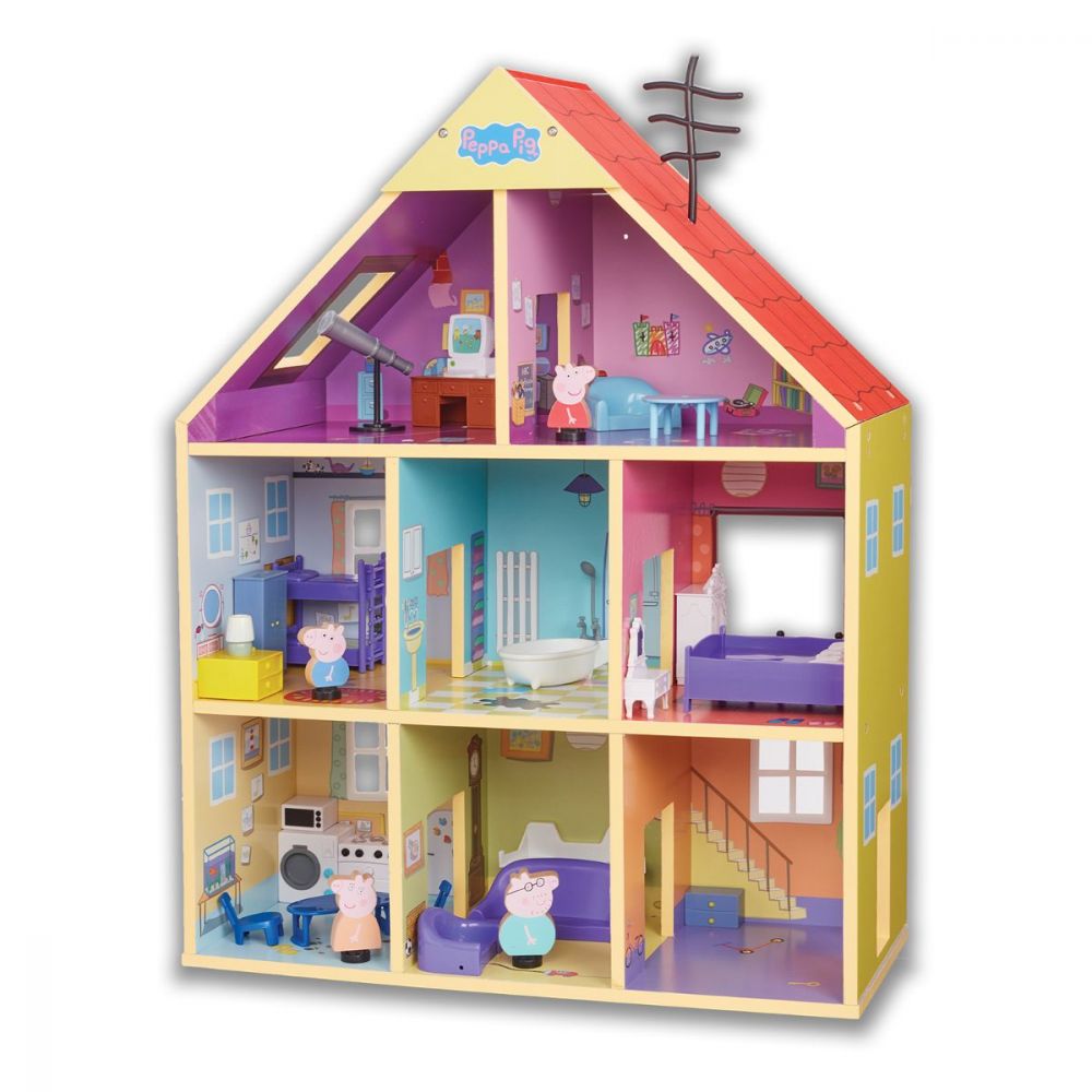 Set casa dn lemn cu figurine, Peppa Pig