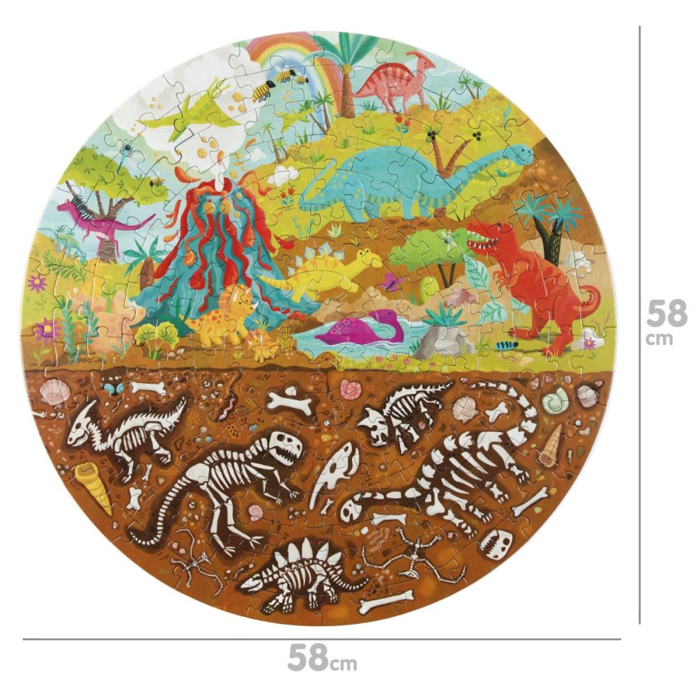 Puzzle rotund, Boppi, 150 piese, Dinozauri