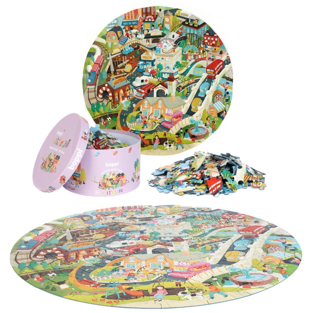 Puzzle rotund, Boppi, 150 piese, Orasul