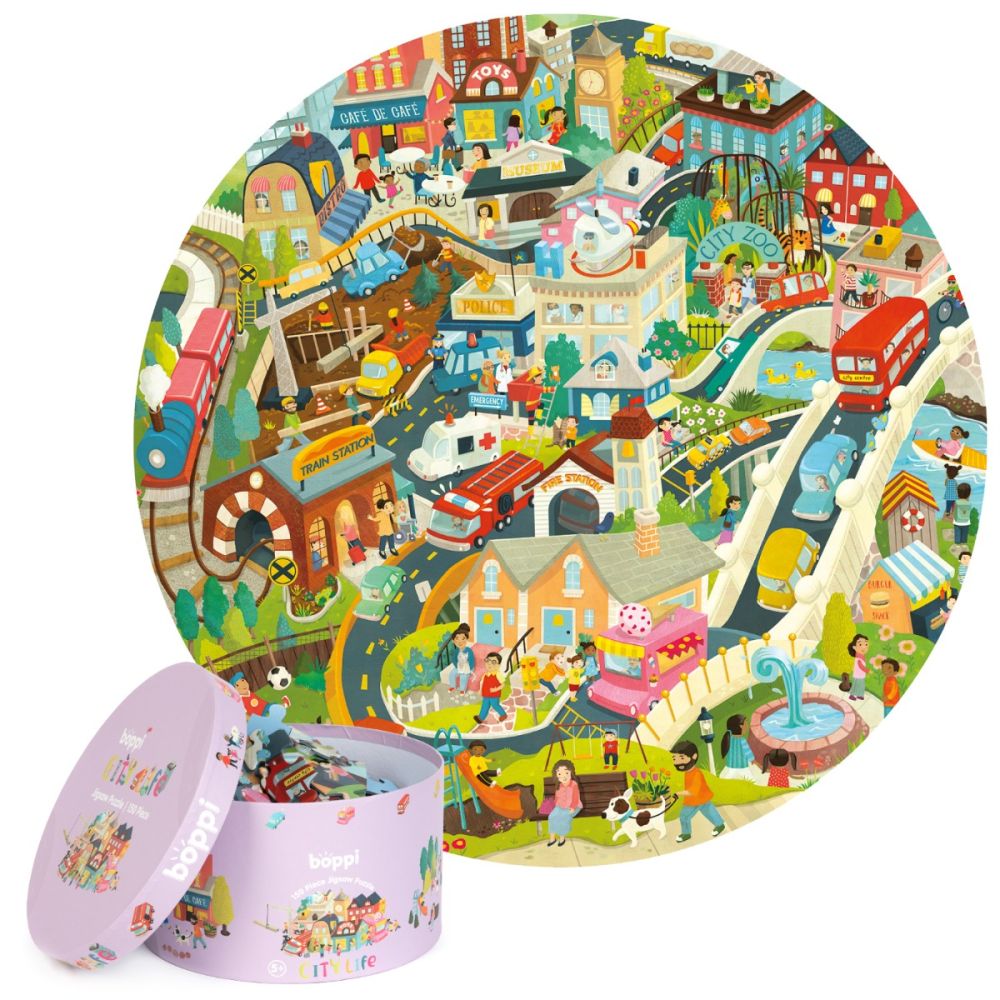 Puzzle rotund, Boppi, 150 piese, Orasul
