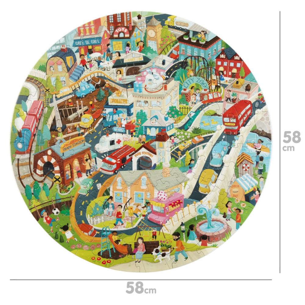 Puzzle rotund, Boppi, 150 piese, Orasul