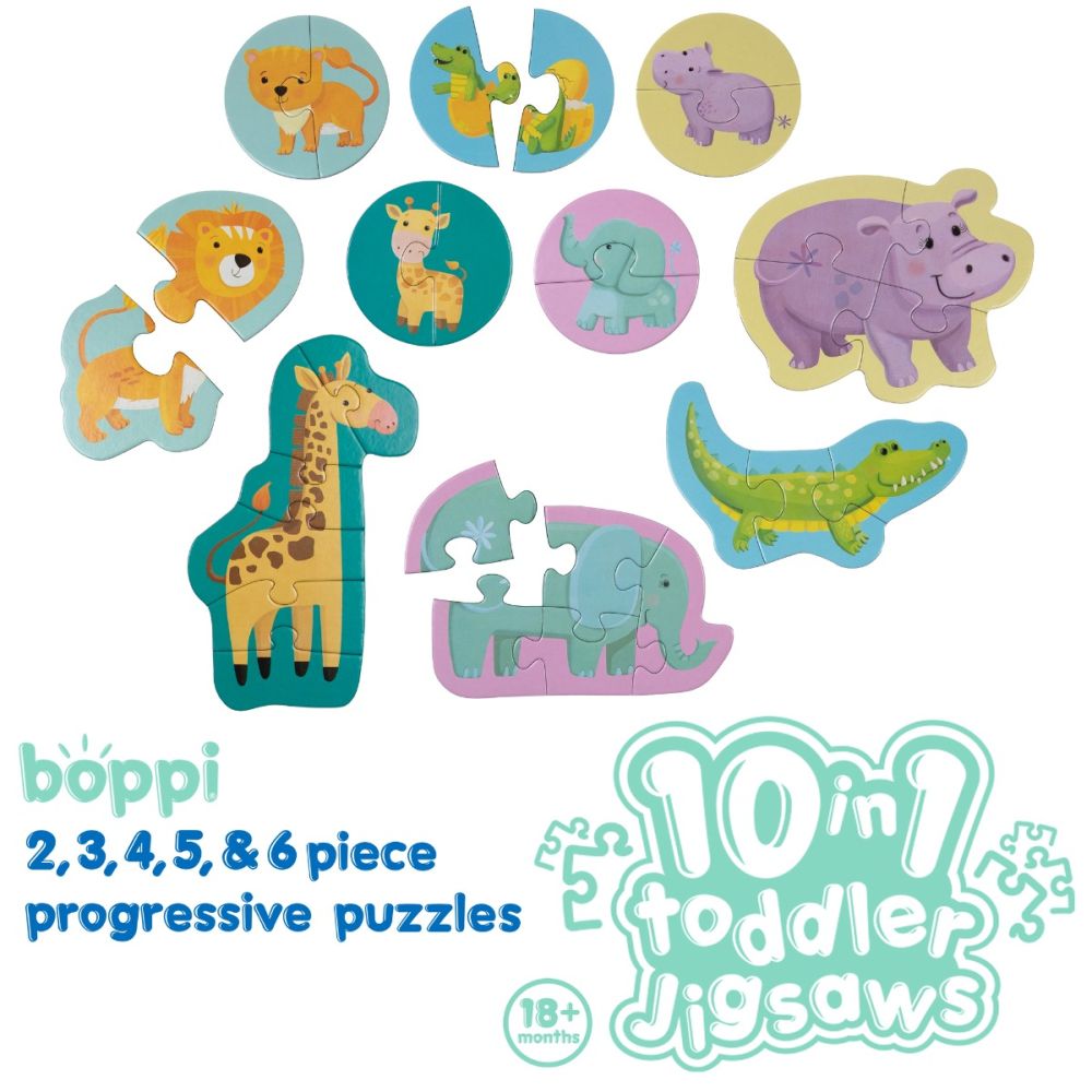 Puzzle progresiv Toddler 10 In 1, Boppi, Jungla safari