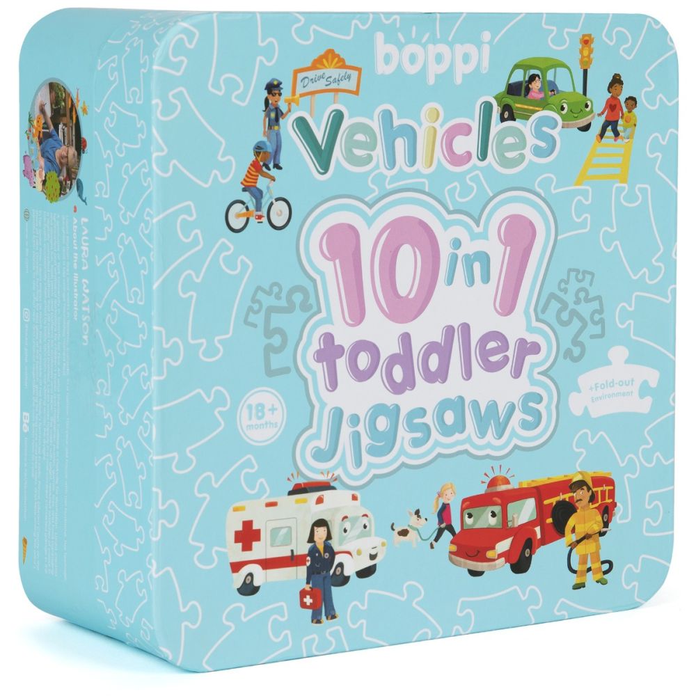 Puzzle progresiv Toddler 10 In 1, Boppi, Vehicule