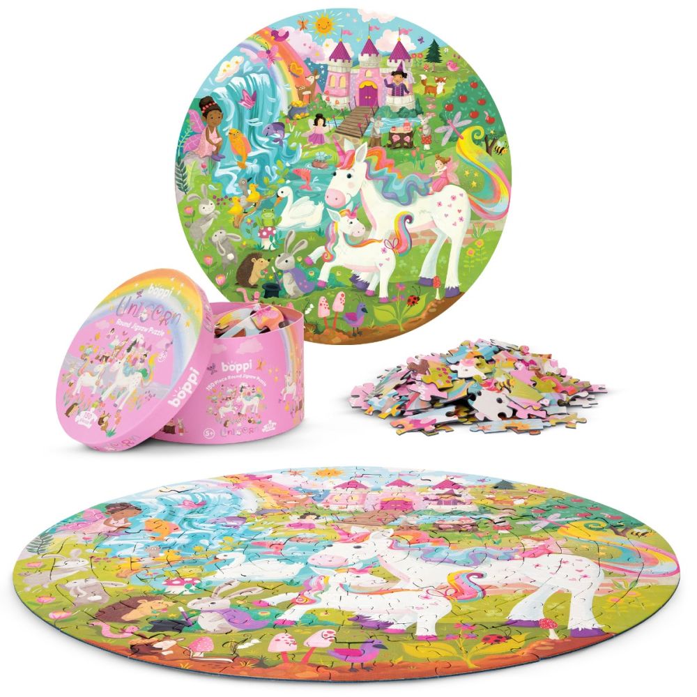 Puzzle rotund, Boppi, 150 piese, Unicorn