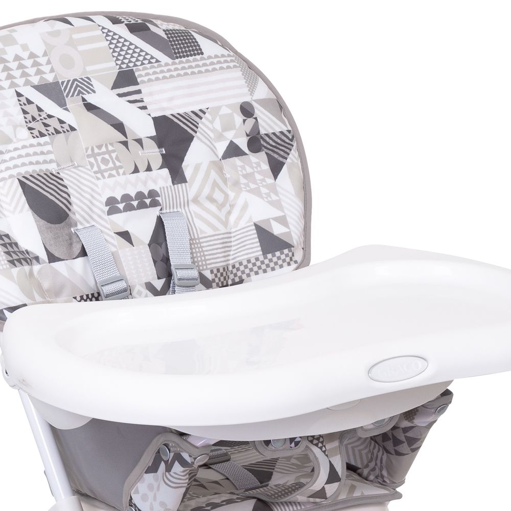 Scaun de masa Graco, Snack N Stow, Patchwork Grey