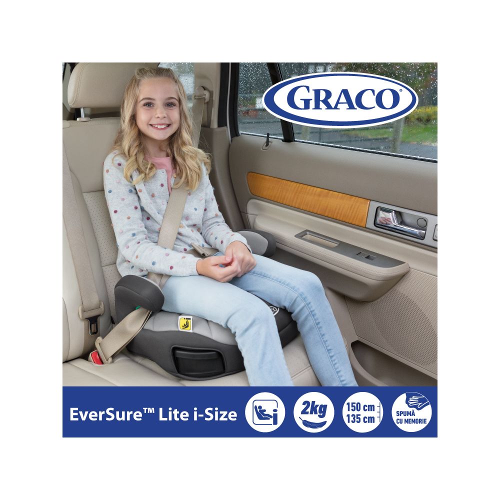 Inaltator auto, Graco, Eversure Lite I-Size, Steeple Gray