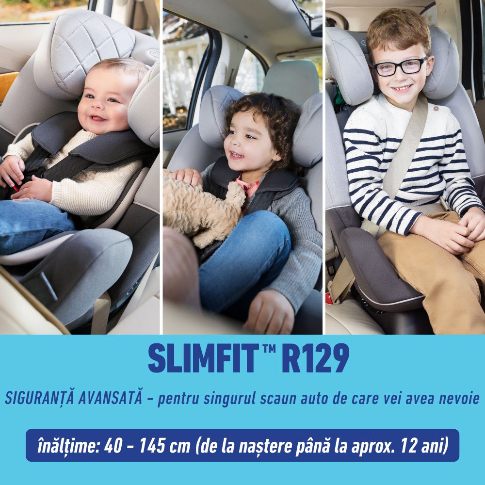 Scaun auto Graco, Slimfit I-Size 0-12 ani, Iron