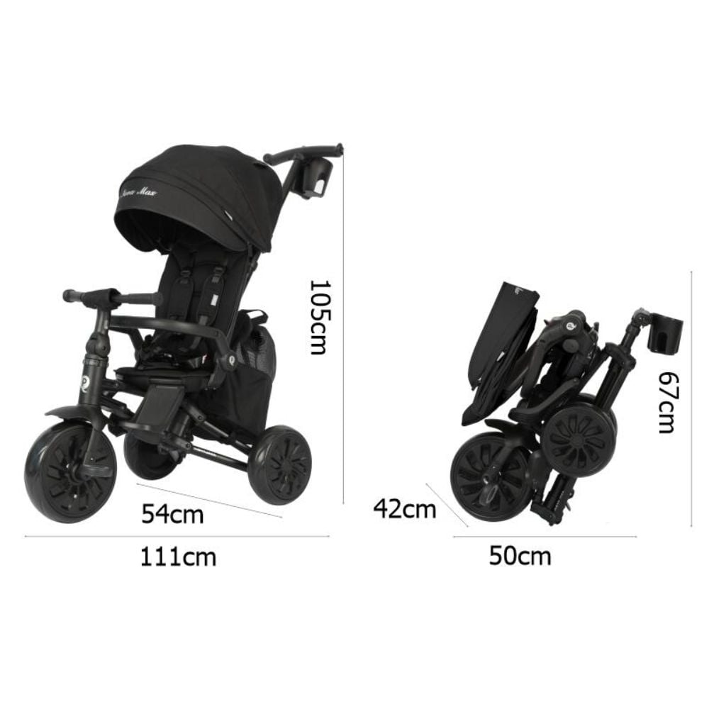 Tricicleta ultrapliabila, Qplay Nova Max, Negru