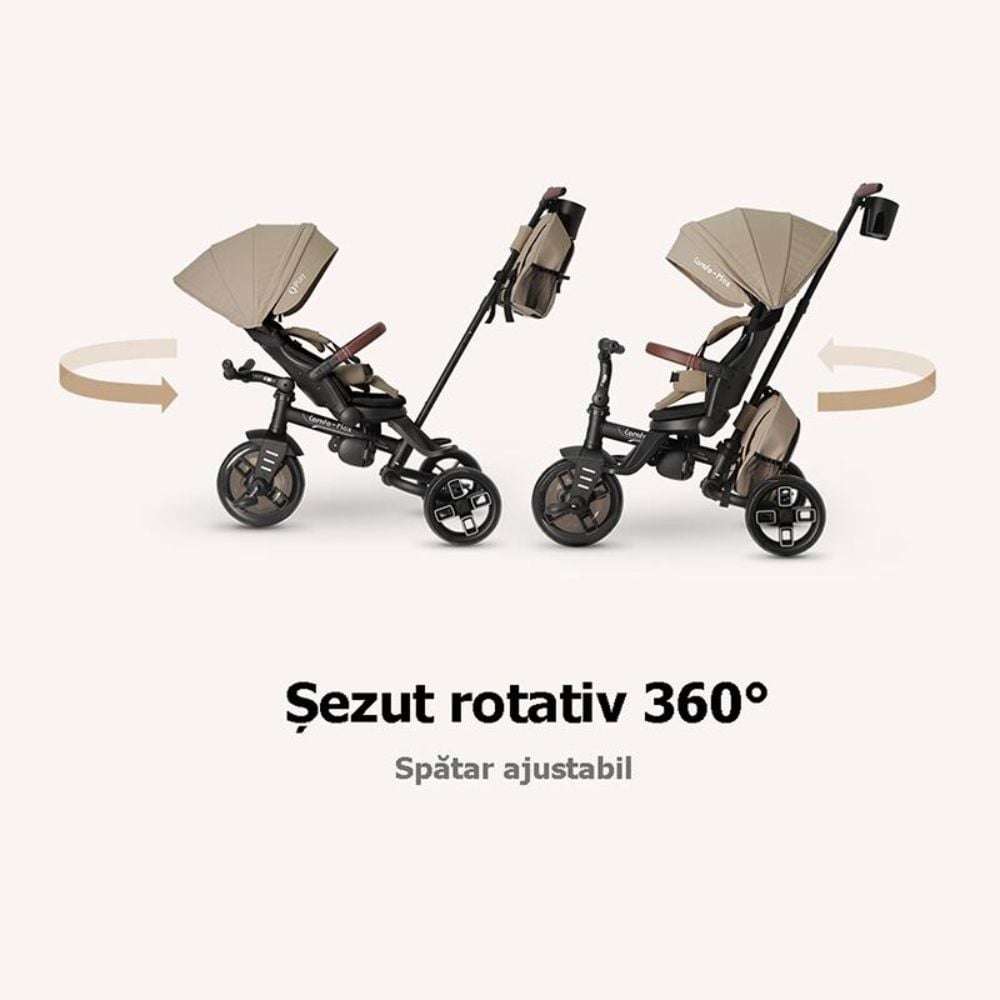 Tricicleta ultrapliabila, Qplay Comfo Max, Bej