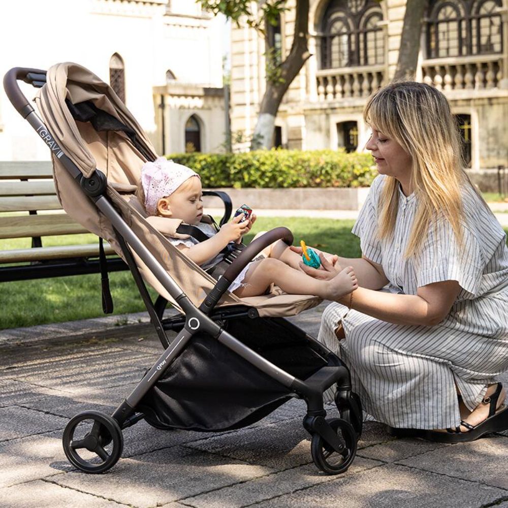 Carucior sport, Qplay Grav, cu pliere automata, Bej