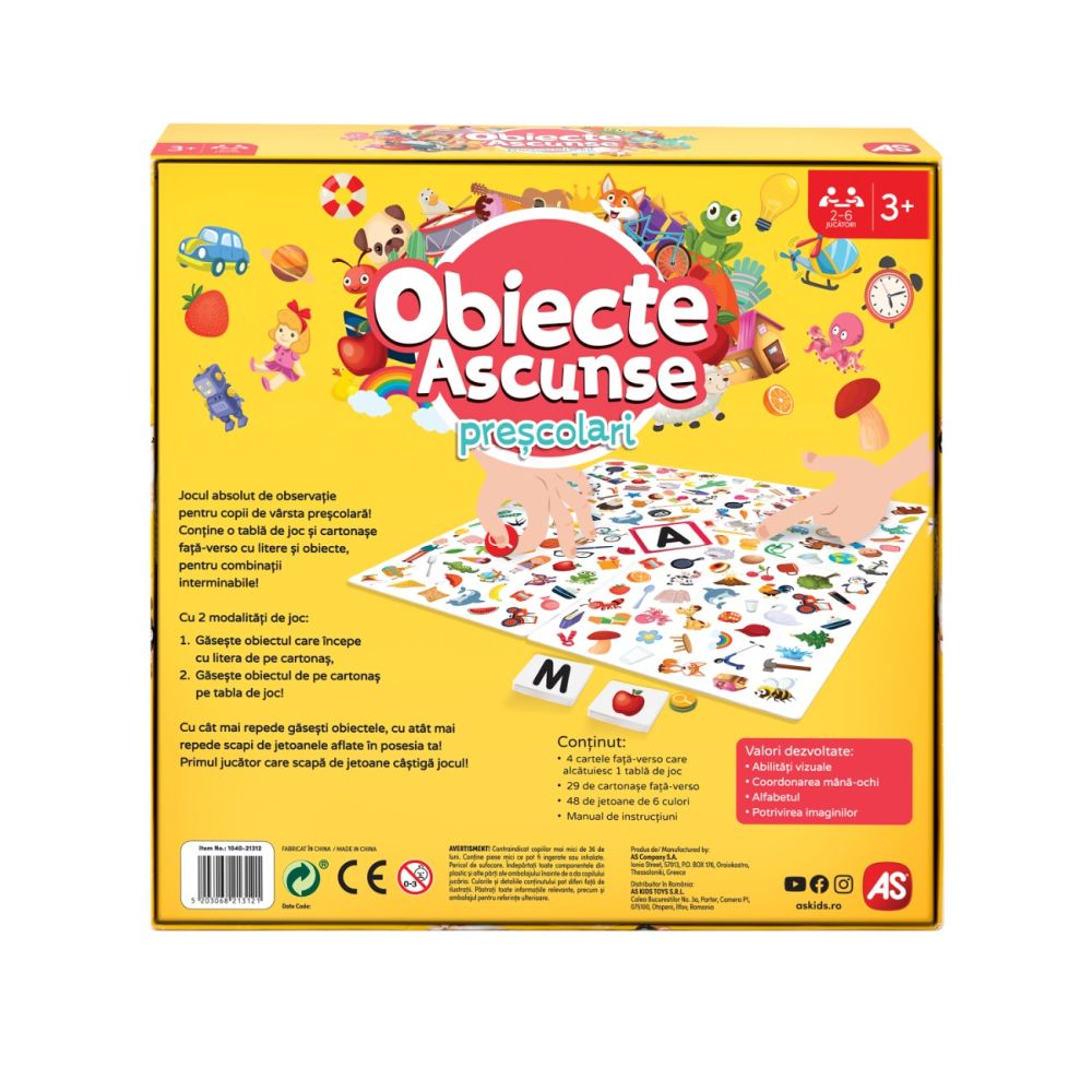 Joc de societate, AS Company, Obiecte ascunse, Prescolari
