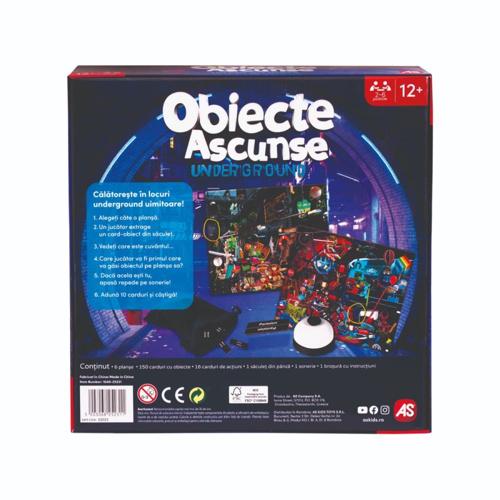 Joc de societate, AS Company, Obiecte ascunse, Underground