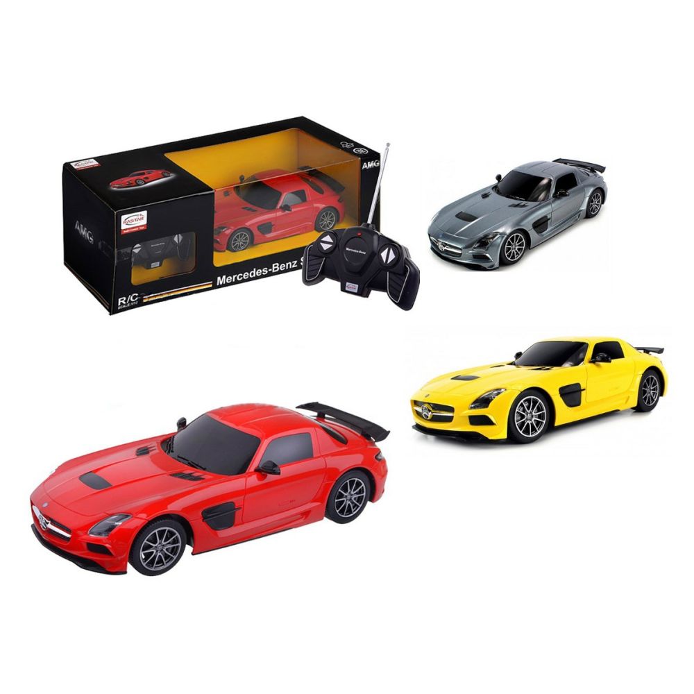 Masinuta cu telecomanda Rastar Mercedes-Benz SLS 1:18, Galben