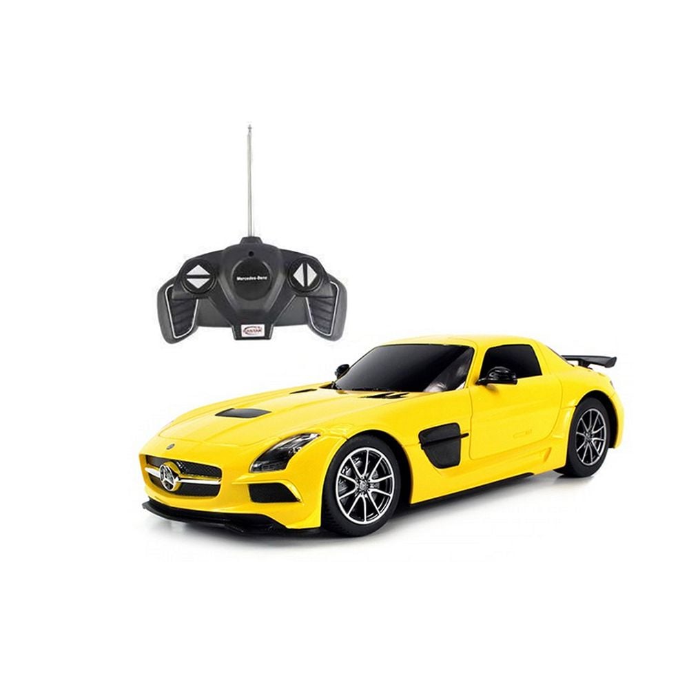 Masinuta cu telecomanda Rastar Mercedes-Benz SLS 1:18, Galben