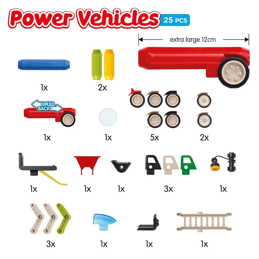 Joc magnetic, Smart Max, Vehicule cu motor, 25 piese