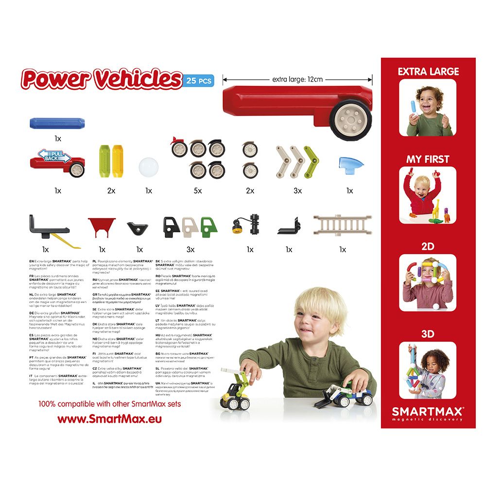 Joc magnetic, Smart Max, Vehicule cu motor, 25 piese