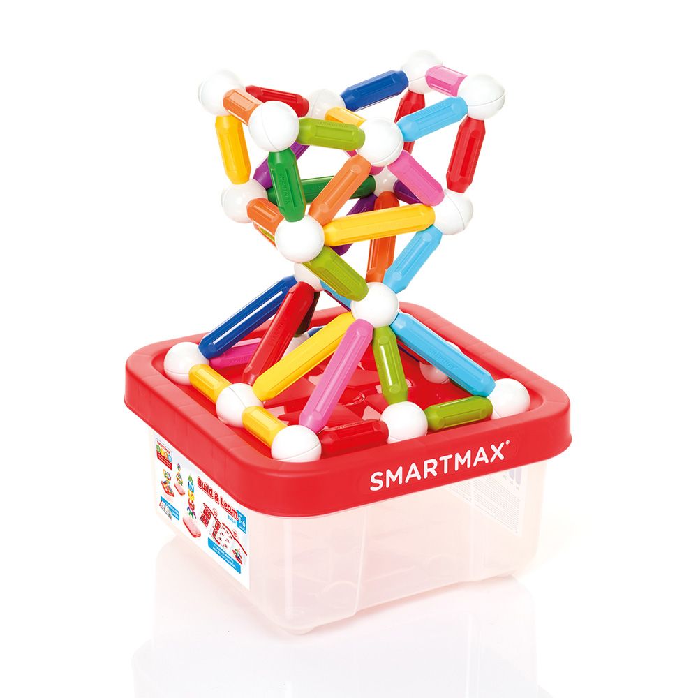 Joc magnetic, Smart Max, Construieste si invata, 100 piese
