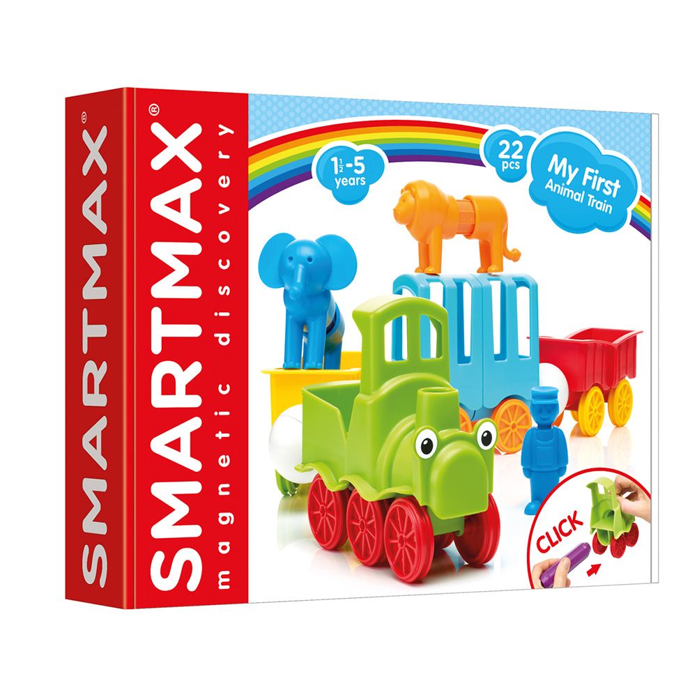 Joc magnetic, Smart Max, Primul meu tren de animale, 22 piese