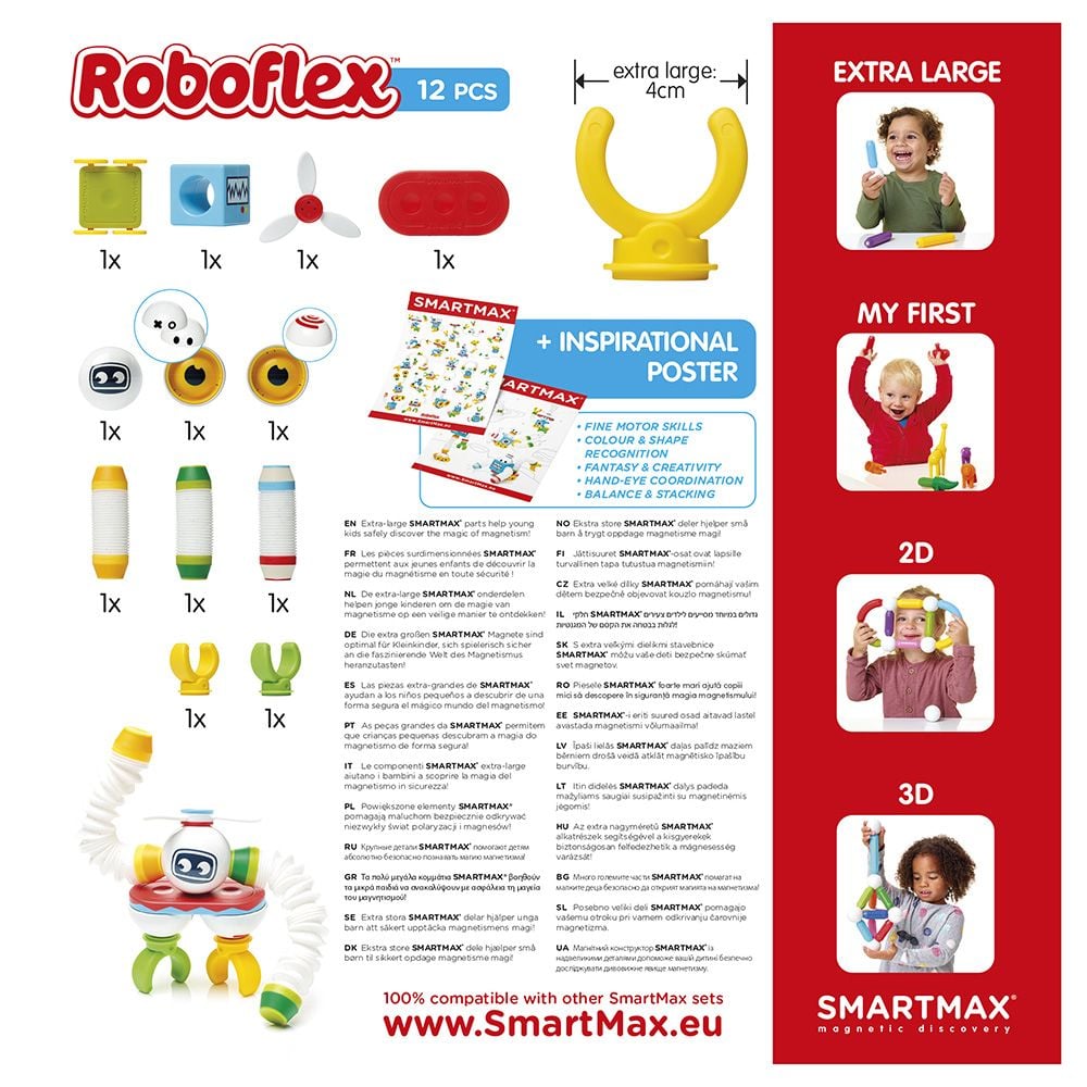 Joc magnetic, Smart Max, Robotul flexibil, 12 piese