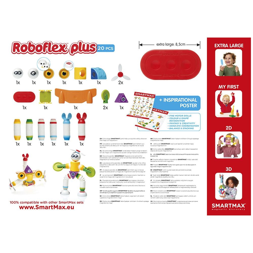 Joc magnetic, Smart Max, Roboti flexibili, 20 piese