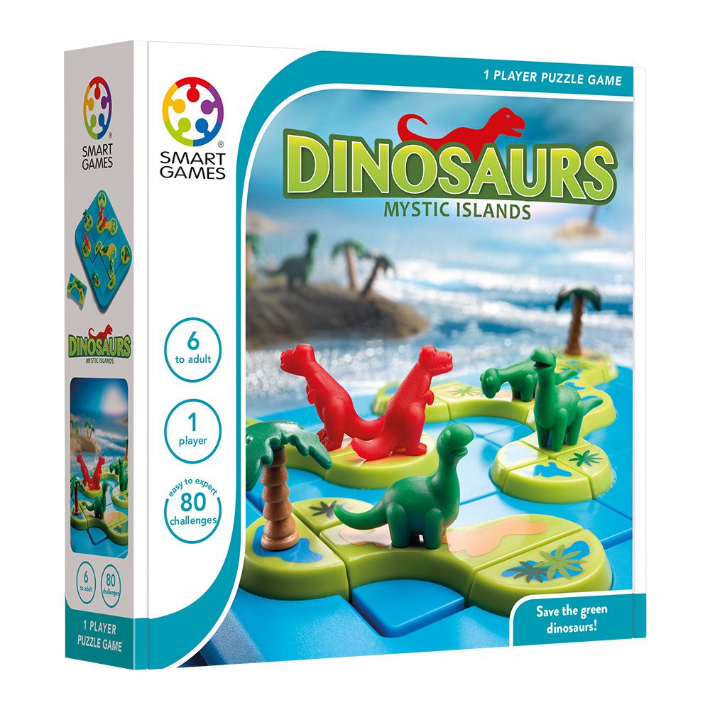 Joc de logica cu 80 de provocari, Smart Games, Dinosaurs Mystic Islands