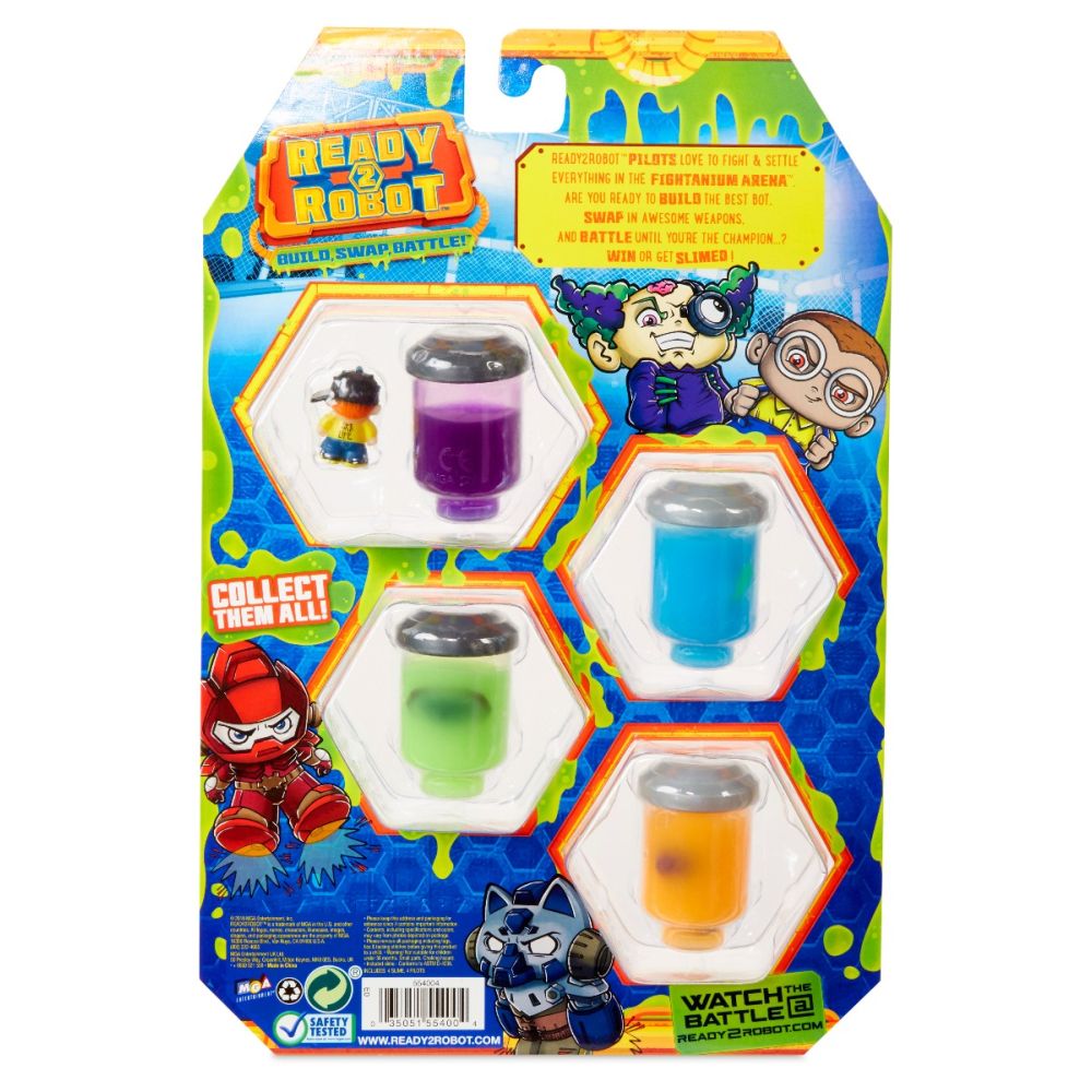 Set figurina si slime Ready2Robot - Pilot Style 1,  Seria 1 (554004E5C)