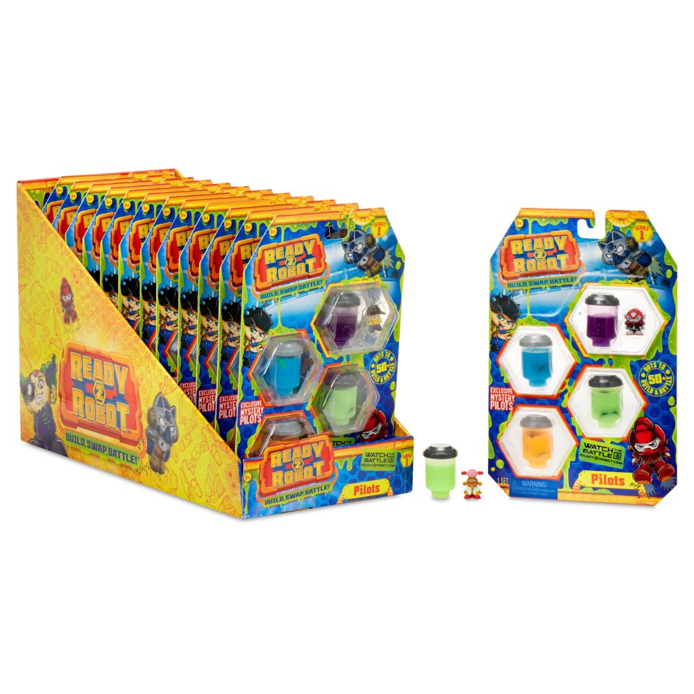 Set figurina si slime Ready2Robot - Pilot Style 2, Seria 1 (554011E5C)