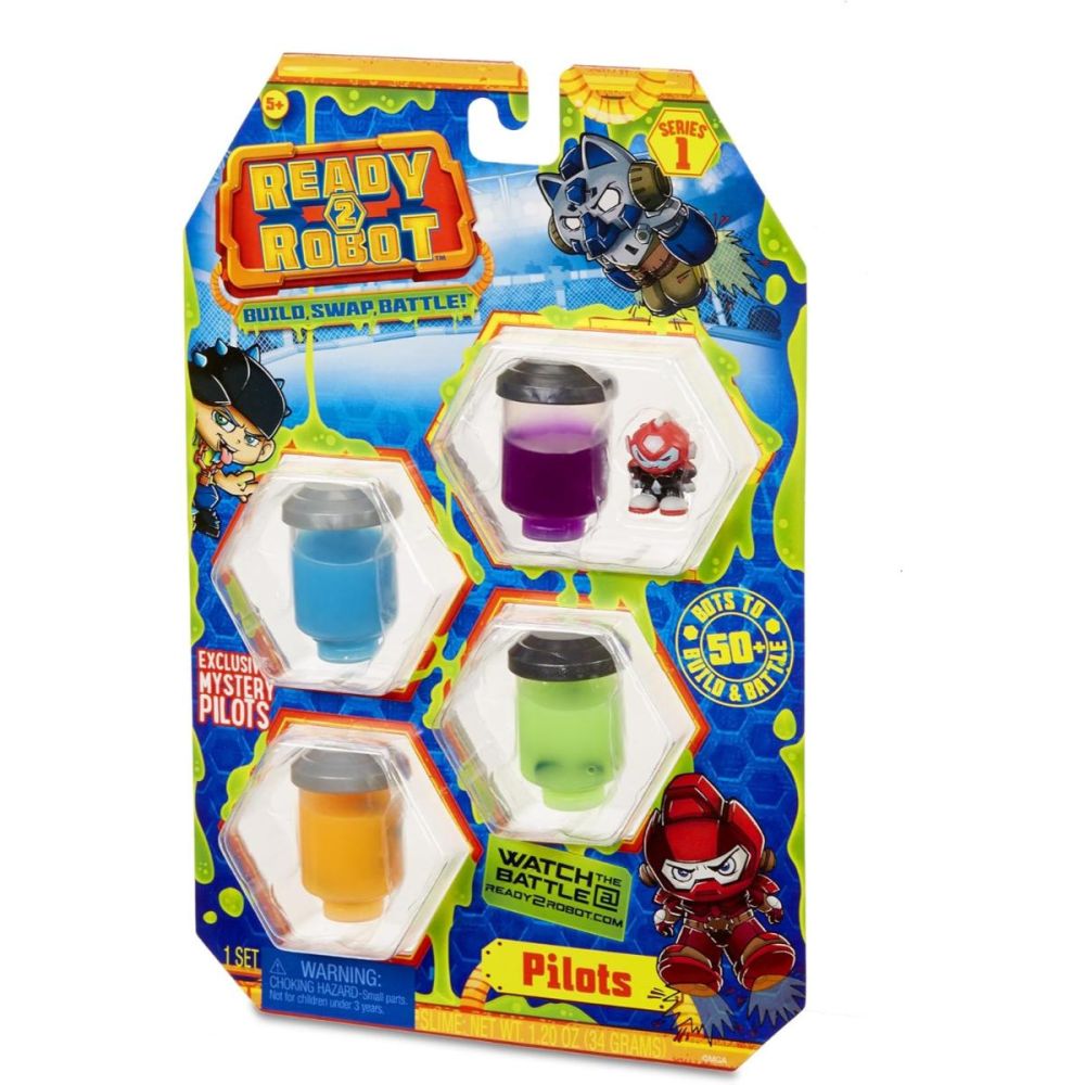 Set figurina si slime Ready2Robot - Pilot Style 2, Seria 1