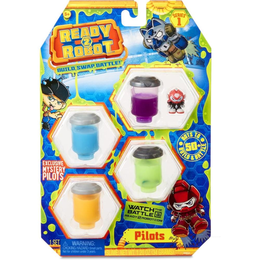 Set figurina si slime Ready2Robot - Pilot Style 2, Seria 1